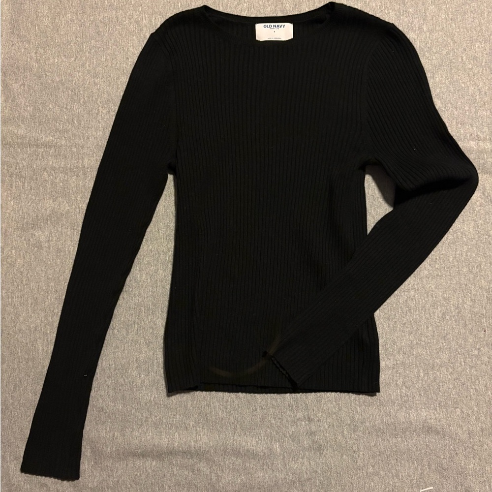 Old Navy Black Ribbed Knit Sweater